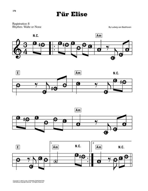The Music Sheet For Fur Elise Which Is Part Of An Arrangement Of