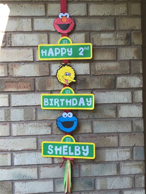 Sesame Street Birthday Sign Sesame Street Birthday Party