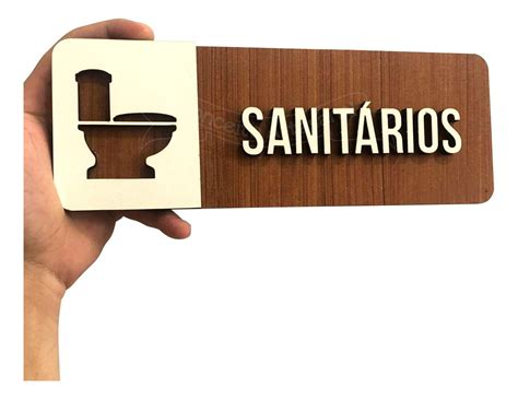 Placa Sanitários Indicativa Sinalização Banheiro Mdf Parcelamento Sem