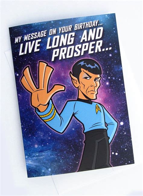 Spock Birthday Card Professional Quality Star Trek Greeting Etsy