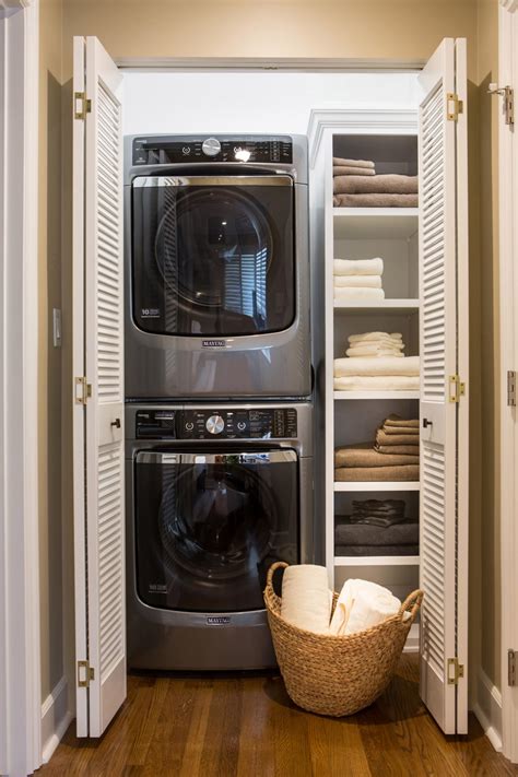It will be easier to take your clothes to be washed. Transitional Laundry Closet is Functional, Stylish | HGTV