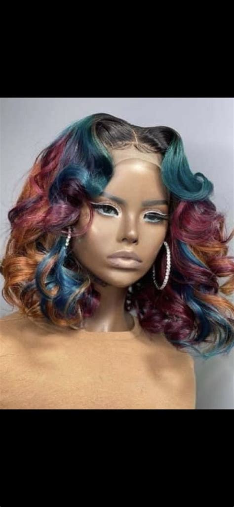 Multi Colored Hair Colored Wigs Sew In Hairstyles Creative