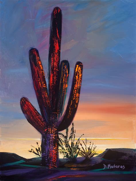 Diana Madaras Painting Of Saguaro At The Ranch In Tucson Arizona