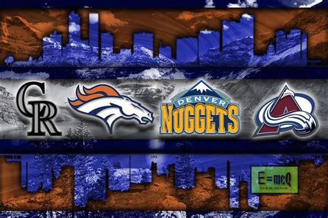 Denver Sports Poster Denver Broncos Nuggets Colorado Rockies