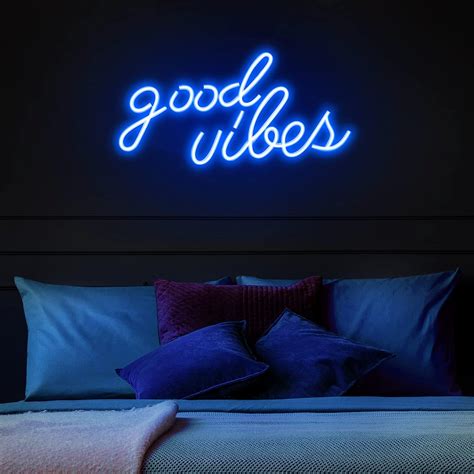 Buy Olekki Blue Good Vibes Neon Sign Led Neon Signs For Wall Decor