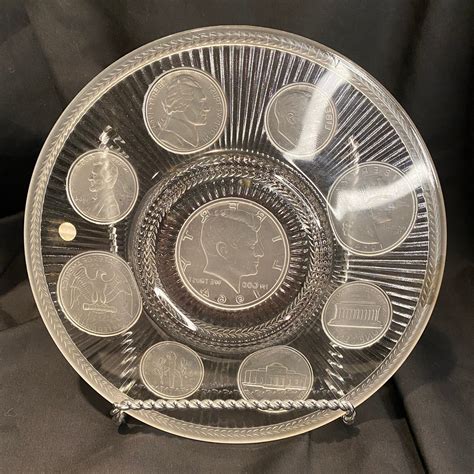 Crystal Coins 1964 Series Coin Glass Plate John F Etsy