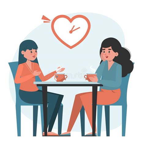Women On A Speed Dating Vector Isolated Stock Illustration
