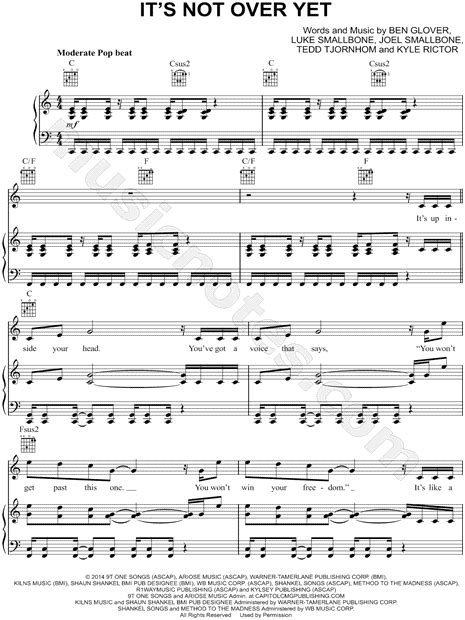 For King And Country Its Not Over Yet Sheet Music In C Major