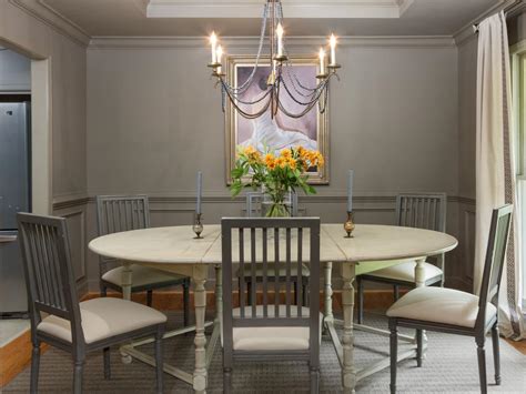 traditional gray dining room  cream dining table hgtv