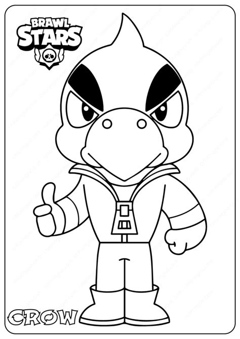 Printable Brawl Stars Crow Pdf Coloring Pages In 2020 Coloring