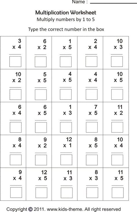 multiplication worksheets multiply numbers     multiplication