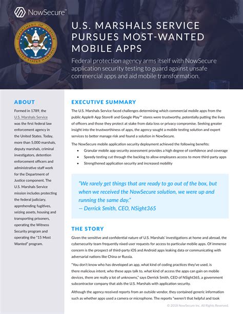 U S Marshals Service Pursues Most Wanted Mobile Apps