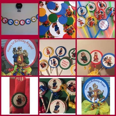 From tableware, to decorations, favors, and more, we have it all! Alvin and the Chipmunks Birthday Party Supplies decoration package favors | Alvin und die ...