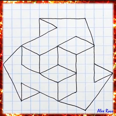 3d Arrowsline Drawing Geometric Design Art Graph Paper Art Graph