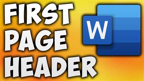 How To Put Header On First Page Only Word Microsoft Word First Page