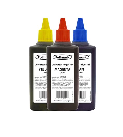 Universal Inkjet Ink 100ml 3 Bottles Fullmark Pte Ltd