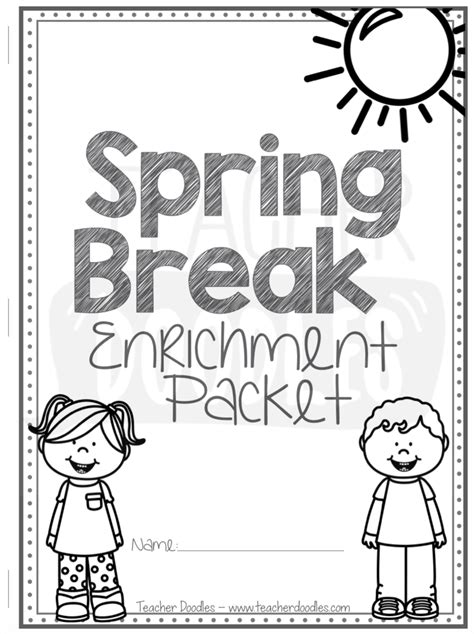 Spring Break Enrichment Packet Nouns Kindergarten Nouns Activities