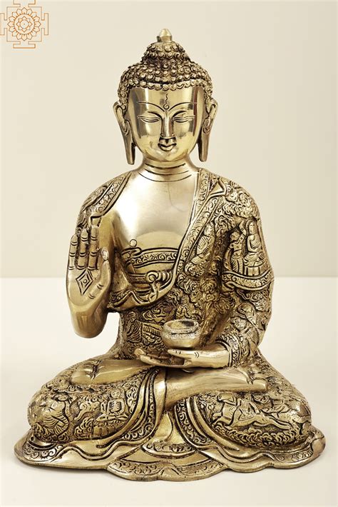 11 Buddha In The Vitarka Mudra Brass Buddha Handmade Made In