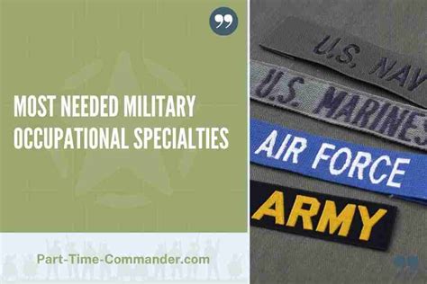 Top 20 Most Needed Military Occupational Specialties