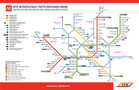 Official Map Milan Metro And Suburban Rail Transit Maps