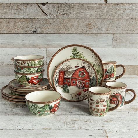 We actually ignored cracker barrels for a few years on our journey's, opting to try out other more we are going on a trip again this christmas and you can bet that a stop at a cracker barrel is on eat them with ice cream or just a side dish for fun. Stoneware Snowy 16-Piece Dinnerware Set | Christmas red ...