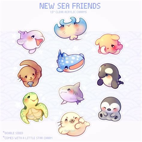 My New Sea Friends Charm Designs They Also Brought 3 More Friends