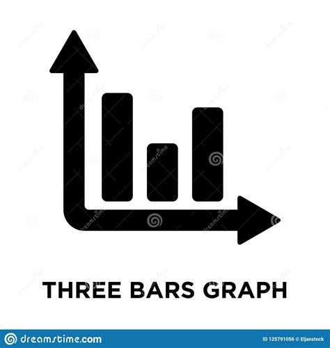 Three Bars Graph Icon Vector Isolated On White Background Logo Stock