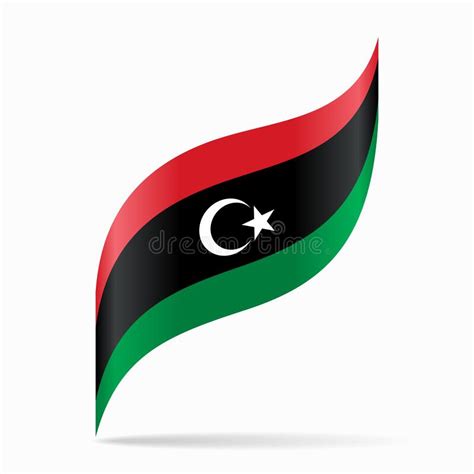 Libyan Flag Wavy Abstract Background Vector Illustration Stock Vector