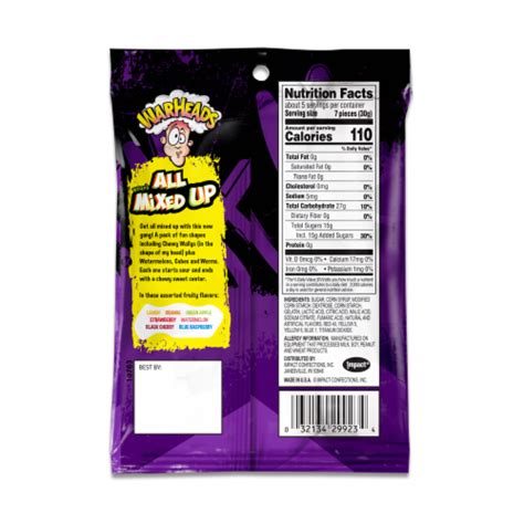 Warheads All Mixed Up Assorted Shapes Chewy Candy 5 Oz Food 4 Less