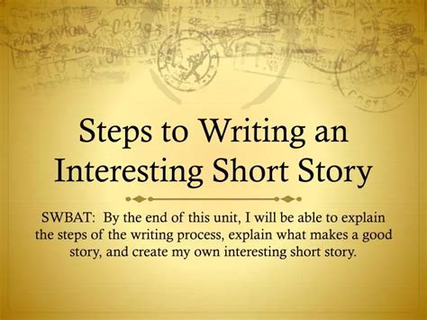 Ppt Steps To Writing An Interesting Short Story Powerpoint