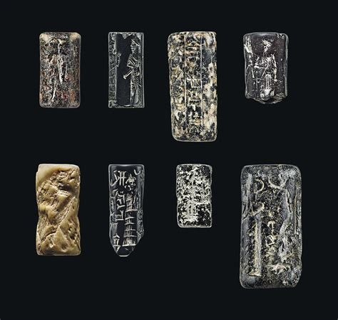 Twelve Neo Sumerian And Old Babylonian Cylinder Seals Circa 2100 1600