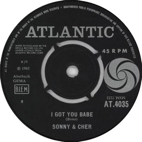 Sonny Cher I Got You Babe Uk Vinyl Single Inch Record