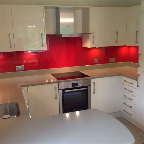 Avant Ivory With Striking Red Backsplash Kitchen Projects Red Backsplash Red Kitchen
