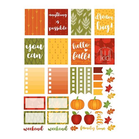 Free Fall Planner Stickers Fall Planner Stickers Happy Planner Free