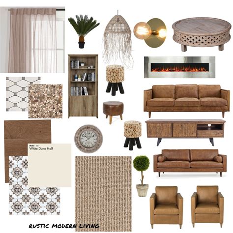 Modern Rustic Living Room Interior Design Mood Board By Telvin Style