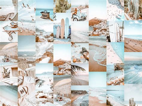 Wall Collage Kit Collage Kit Ocean Blue Digital Etsy Beach Wall