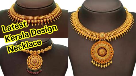 Exclusive gold fashion necklace african design jewelry set traditional bracelet. Kerala Design Necklace with Weight and Price || Malabar ...