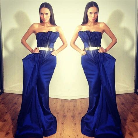 Love This Color Michael Costello Royal Blue Strapless Dress With Gold Bar Belt Dress Info