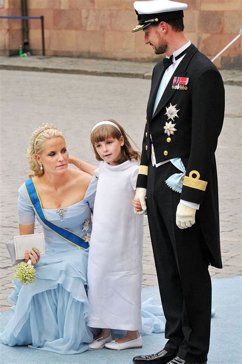 Norwegian Crown Princess Mette Marit And Crown Prince Haakon Attends The Swedish Royal Wedding