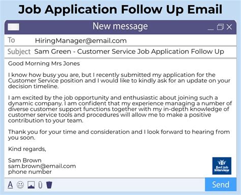 Job Application Follow Up Email Examples Job Application Email Sample