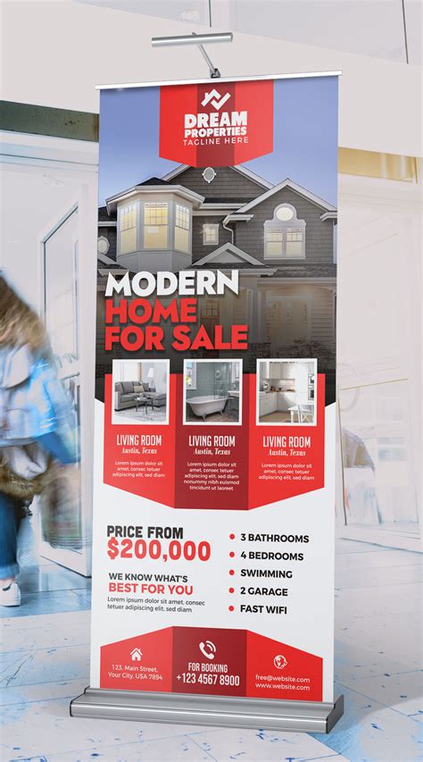 Real Estate Advertising Roll Up Banner Psd Preview