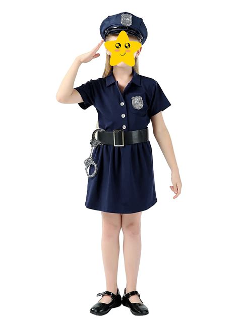 Buy Amzbarley Girls Police Officer Costume Halloween Cosplay Cothes