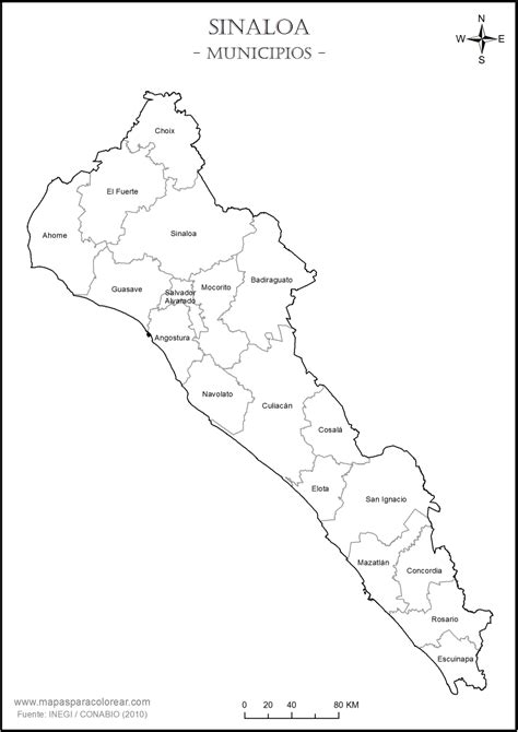 Mapa De Municipios De Sinaloa Em Blanco Para Colorear Mapas Mapa My