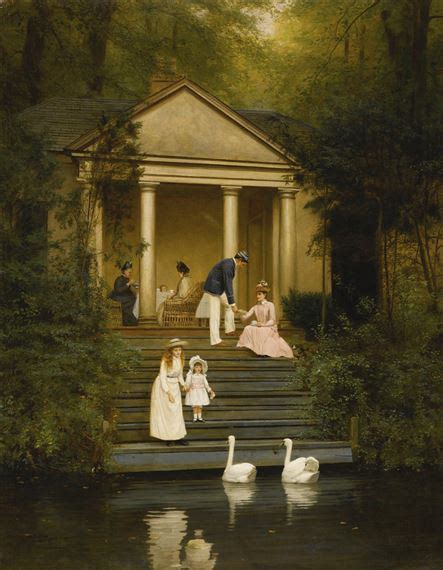 Edith Hayllar Feeding The Swans 1889 Mutualart