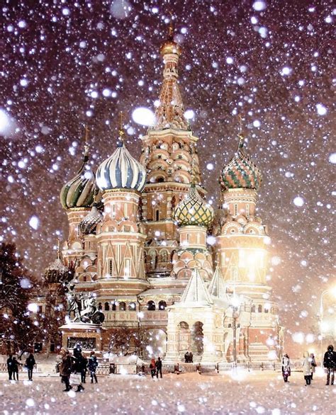 Hd Moscow Snow Winter Scenes St Basils Cathedral Russia