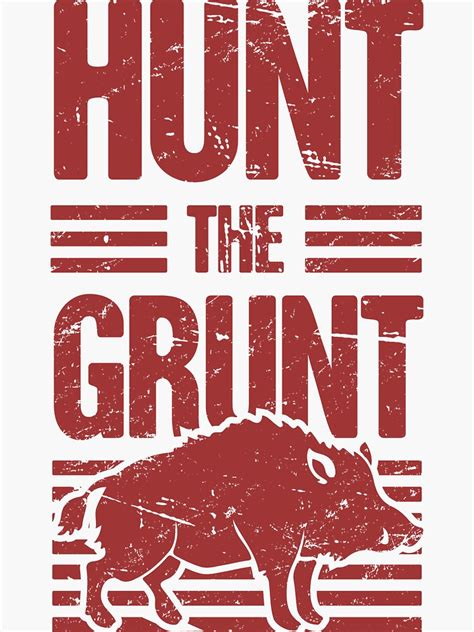 Boar Hog Hunt Wild Pig Hunting Grunt Sticker By Emddesign Redbubble