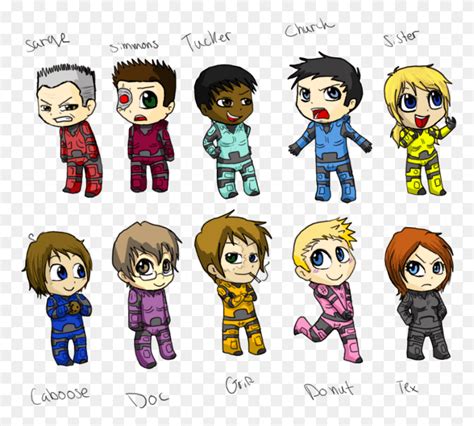 Chibi Red Vs Blue Characters Rvb Characters Toy Clothing Apparel HD PNG Download Stunning