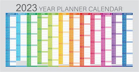 2023 Year Planner Wall Planner Calendar Blue Color Full Editable Gambaran
