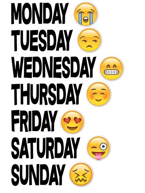 Emoji Days Of The Week Poster By Robertsonben Redbubble