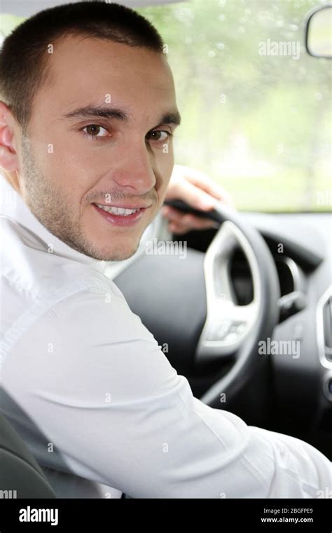 Man Driving Car Stock Photo Alamy